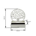 DS White Wooden Jewelry Organizer Earrings Storage Jewelry Stand Display Case with Drawer